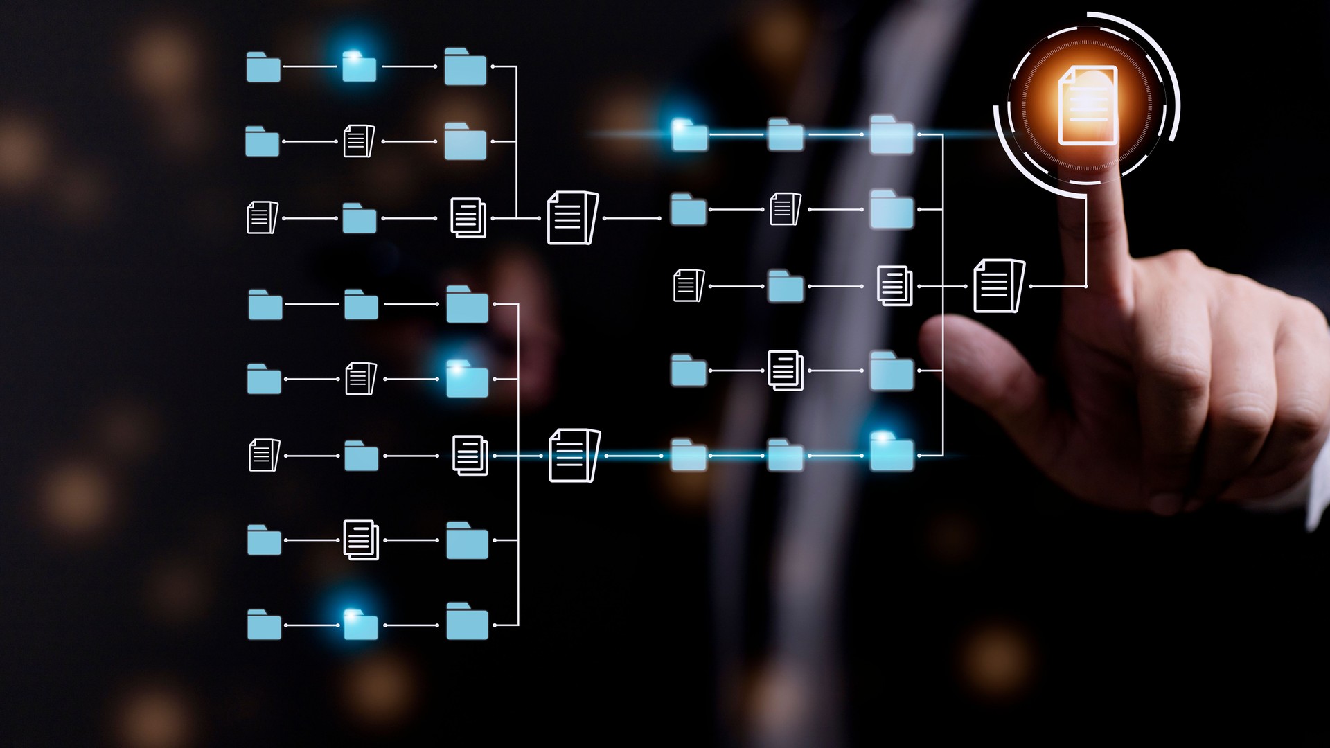 document management system (DMS) databases and online documents, and automatic file management processes, ERP technology to manage documents.